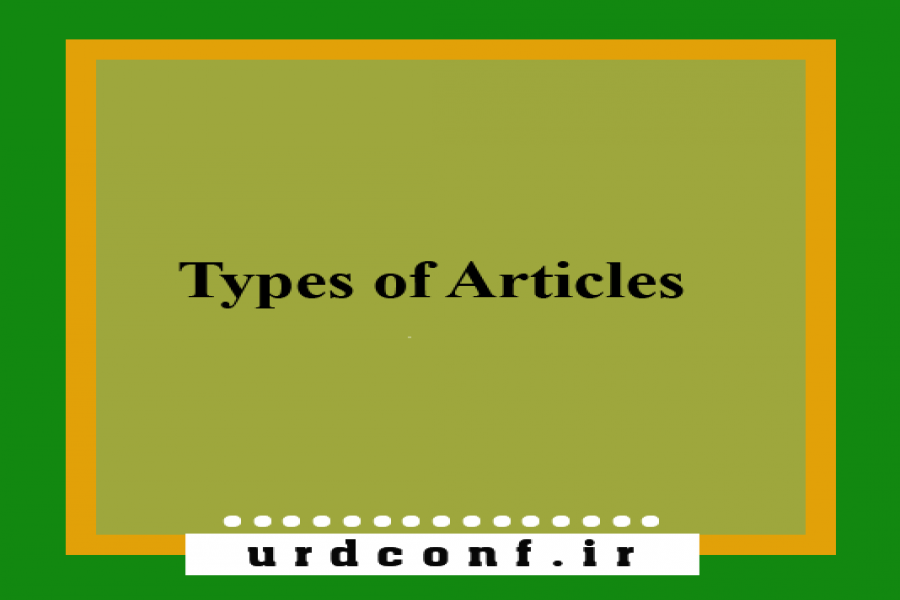 Types of Articles Accepted by the Conference Types of Articles Accepted by the Conference